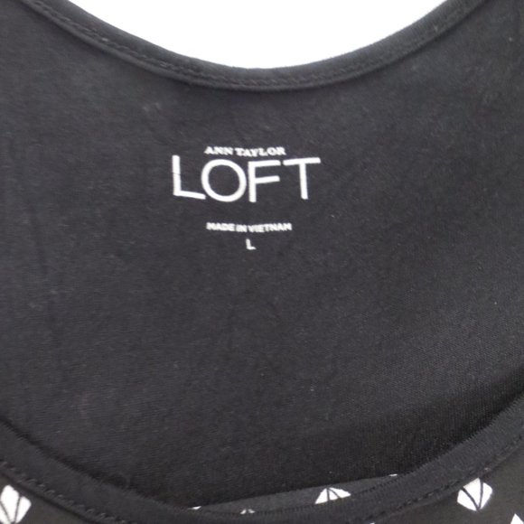 4/$14 LOFT womens WHITE tank SHIRT top SUPER SOFT dressy CASUAL black SIZE LARGE - Picture 3 of 6